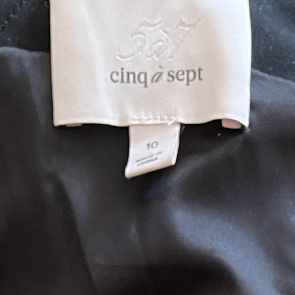 Cinq a Sept Black One Shoulder Dress with Cream Ruffle - Picture 4 of 4